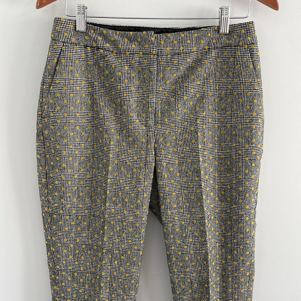 Boden Yellow and Gray Patterned Straight Leg Pants